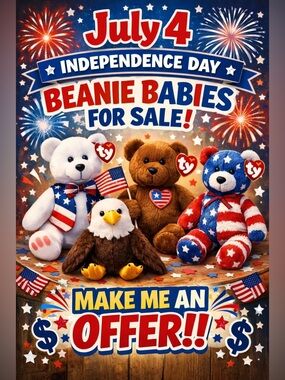 JULY 4th BEANIE BABIES!!! ACCEPTING MOST OFFERS!! THIS LISTING NOT FOR SALE!